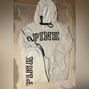 Pink, Gray matching sweat suit set